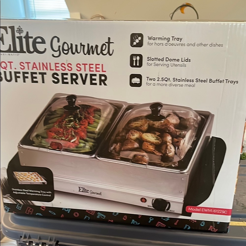 Elite Gourmet Stainless Steel Buffet Server